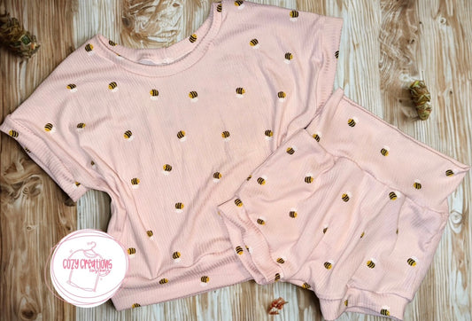 Kids Oversized Tee + Bummies set